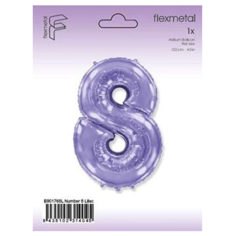 BALON FOLIOWY CYFRA 8 FIOLETOWA 102cm URODZINY ROCZNICA