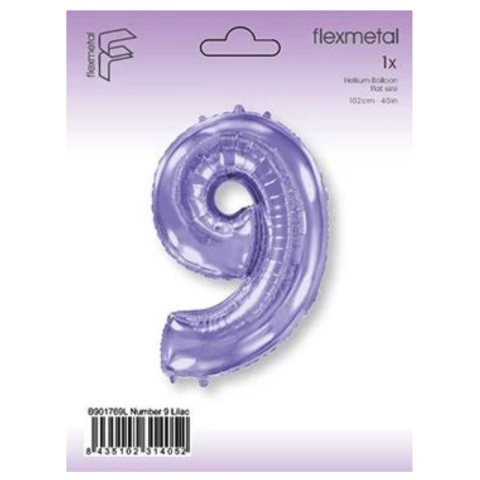 BALON FOLIOWY CYFRA 9 FIOLETOWA 102cm URODZINY ROCZNICA