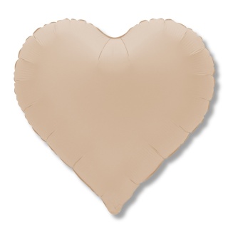 BALON FOLIOWY SERCE CAPPUCCINO 46cm BALON SERCE DELIKATNY MAT