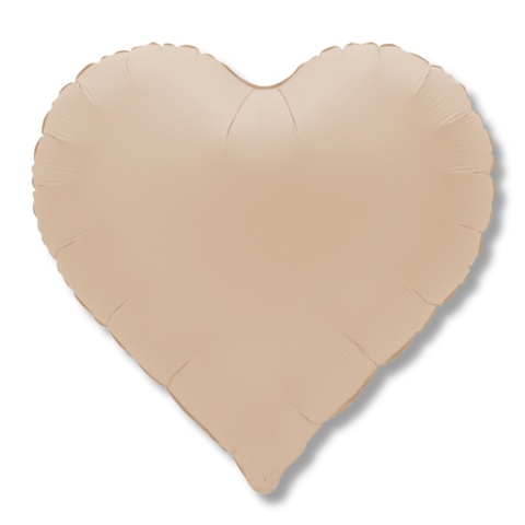 BALON FOLIOWY SERCE CAPPUCCINO 46cm BALON SERCE DELIKATNY MAT
