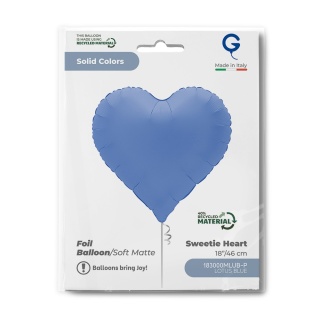 BALON SERCE LOTUS BLUE 46cm BALON NIEBIESKIE SERCE DELIKATNY MAT