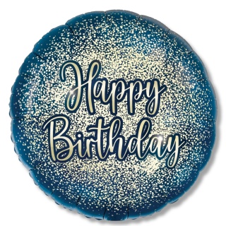 BALON URODZINOWY NAVY GOLD 45cm BALON HAPPY BIRTHDAY