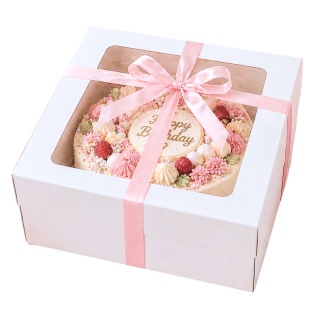PUDEŁKO NA TORT CIASTO 20x20cm BIAŁE Z WITRYNKĄ 1szt.