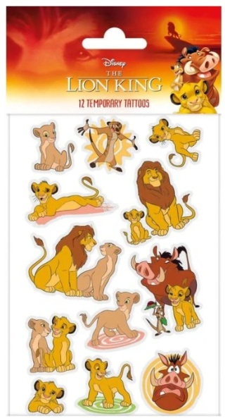 ZMYWALNE TATUAŻE DLA DZIECI KRÓL LEW 12szt. DISNEY TATUAŻE