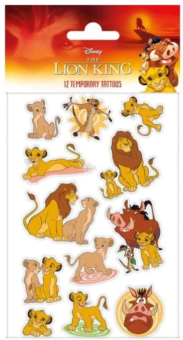 ZMYWALNE TATUAŻE DLA DZIECI KRÓL LEW 12szt. DISNEY TATUAŻE