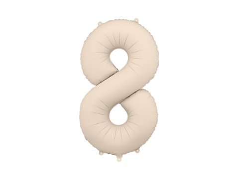 BALON FOLIOWY CYFRA 8 BEŻOWA JASNA MATOWA 86cm BALON CYFRA URODZINY ROCZNICA
