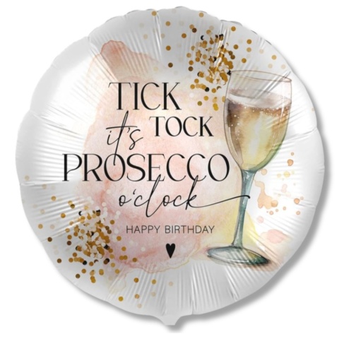 BALON URODZINOWY PROSECCO 43cm BALON HAPPY BIRTHDAY