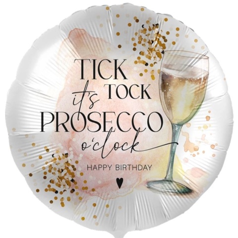 BALON URODZINOWY PROSECCO 43cm BALON HAPPY BIRTHDAY