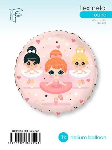 BALON FOLIOWY BALETNICE 45cm BALON BALERINA TANIEC