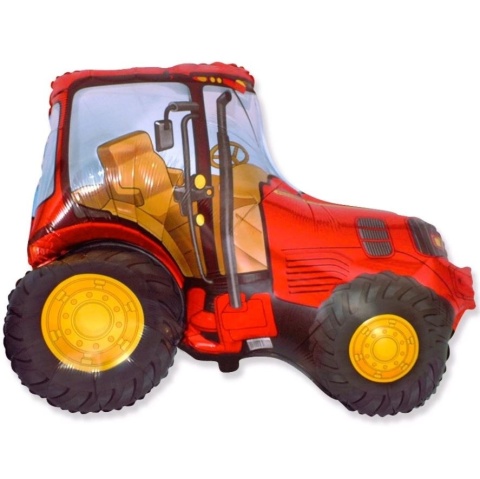 BALON FOLIOWY TRAKTOR CZERWONY 94cm BALON TRAKTOR CIĄGNIK