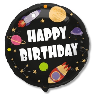 BALON FOLIOWY URODZINOWY KOSMOS 45cm BALON Z MOTYWEM KOSMOSU