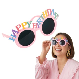 KOLOROWE OKULARY HAPPY BIRTHDAY 1szt. GADŻET URODZINOWY OKULARY