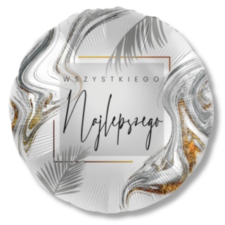 BALON URODZINOWY SILVER 43cm BALON WSZYSTKIEGO NAJLEPSZEGO
