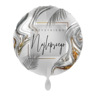 BALON URODZINOWY SILVER 43cm BALON WSZYSTKIEGO NAJLEPSZEGO