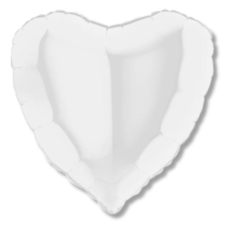 BALON FOLIOWY SERCE BIAŁE WHITE 46cm BALON BIAŁE SERCE