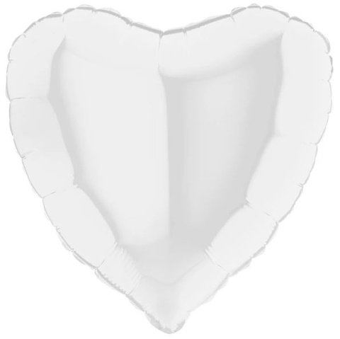 BALON FOLIOWY SERCE BIAŁE WHITE 46cm BALON BIAŁE SERCE