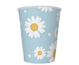 PAPIEROWE KUBECZKI BŁĘKITNE STOKROTKI 6szt. KUBECZKI 250ml