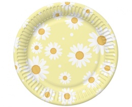 PAPIEROWE TALERZYKI ŻÓŁTE STOKROTKI 6szt. TALERZYKI 18cm