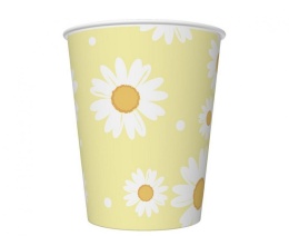 PAPIEROWE KUBECZKI ŻÓŁTE STOKROTKI 6szt. KUBECZKI 250ml