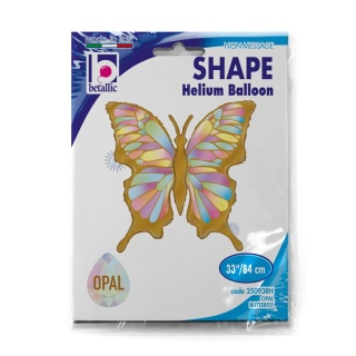 BALON FOLIOWY ZŁOTY MOTYL OPAL 84cm BALON MOTYL OPALIZUJĄCY