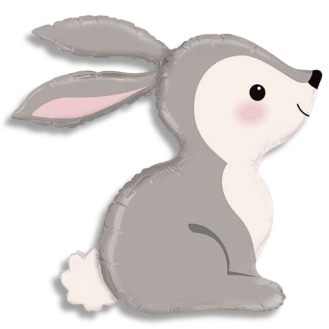 BALON FOLIOWY SZARY KRÓLIK 83cm BALON BUNNY WOODLAND