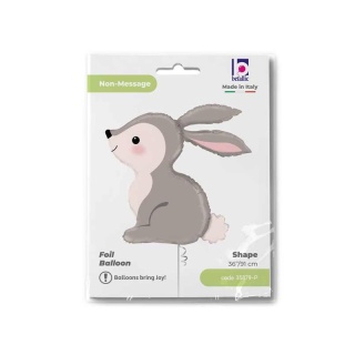 BALON FOLIOWY SZARY KRÓLIK 83cm BALON BUNNY WOODLAND
