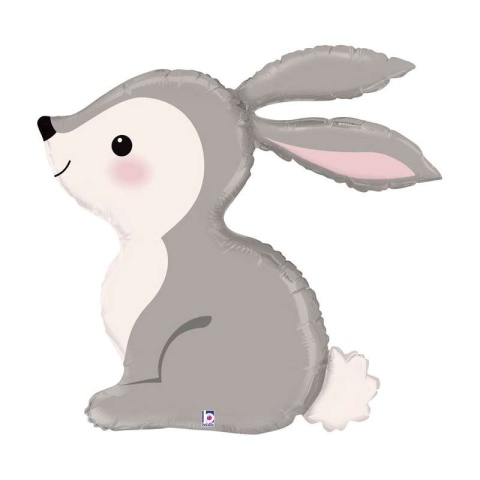 BALON FOLIOWY SZARY KRÓLIK 83cm BALON BUNNY WOODLAND