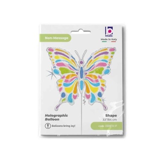 BALON FOLIOWY SREBRNY MOTYL HOLO 84cm BALON MOTYL KOLOROWY
