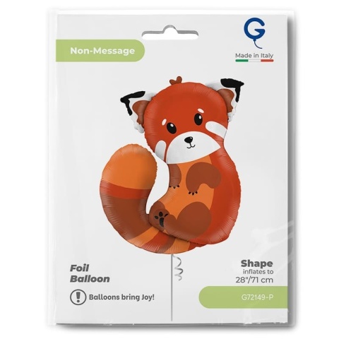 BALON FOLIOWY PANDA CZERWONA 89cm BALON RED PANDA