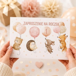 ZAPROSZENIA NA ROCZEK ZWIERZĄTKA 5szt. ZAPROSZENIA NA PIERWSZE URODZINY