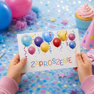 ZAPROSZENIA NA URODZINY BALONY NIEBIESKI 5szt. ZAPROSZENIA W BALONIKI
