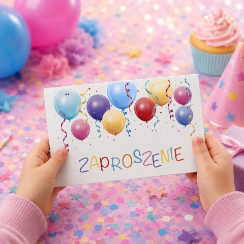 ZAPROSZENIA NA URODZINY BALONY RÓŻ 5szt. ZAPROSZENIA W BALONIKI