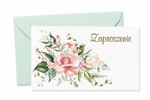 ZAPROSZENIA UNIWERSALNE RÓŻA 5szt. ZAPROSZENIA NA ROCZNICĘ IMIENINY