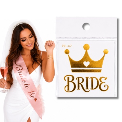 ZMYWALNE TATUAŻE BRIDE KORONA 1szt. TATUAŻ NA WIECZÓR PANIEŃSKI