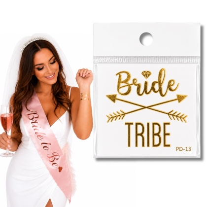 ZMYWALNE TATUAŻE BRIDE TRIBE 1szt. TATUAŻ NA WIECZÓR PANIEŃSKI