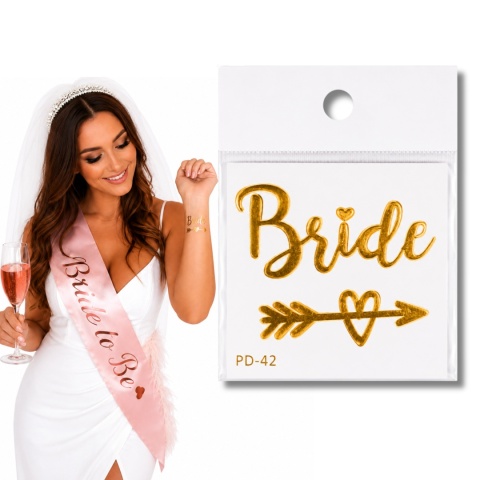 ZMYWALNE TATUAŻE BRIDE SERCE 1szt. TATUAŻ NA WIECZÓR PANIEŃSKI