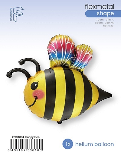 BALON FOLIOWY TĘCZOWA PSZCZOŁA 83cm BALON PSZCZÓŁKA