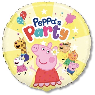 BALON FOLIOWY PEPPA PIG PARTY 45cm ŚWINKA PEPPA BALON