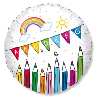 BALON FOLIOWY KREDKI 43cm BALON DLA UCZNIA