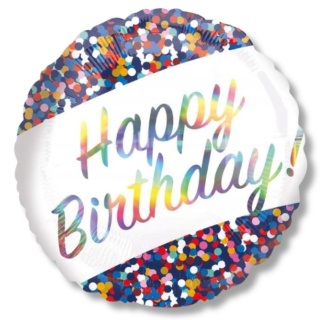 BALON URODZINOWY KONFETTI 45cm BALON HAPPY B-DAY