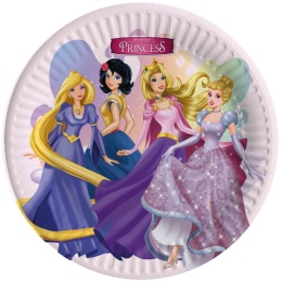 PAPIEROWE TALERZYKI PRINCESS 18cm KSIĘŻNICZKI PRINCESS 8szt.