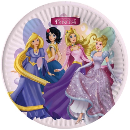 PAPIEROWE TALERZYKI PRINCESS 18cm KSIĘŻNICZKI PRINCESS 8szt.
