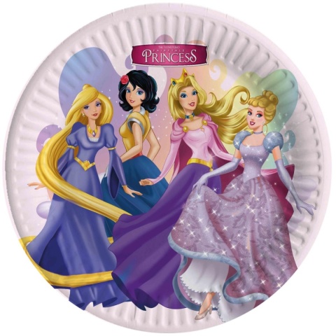 PAPIEROWE TALERZYKI PRINCESS 18cm KSIĘŻNICZKI PRINCESS 8szt.