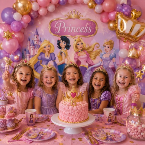 PAPIEROWE TALERZYKI PRINCESS 18cm KSIĘŻNICZKI PRINCESS 8szt.