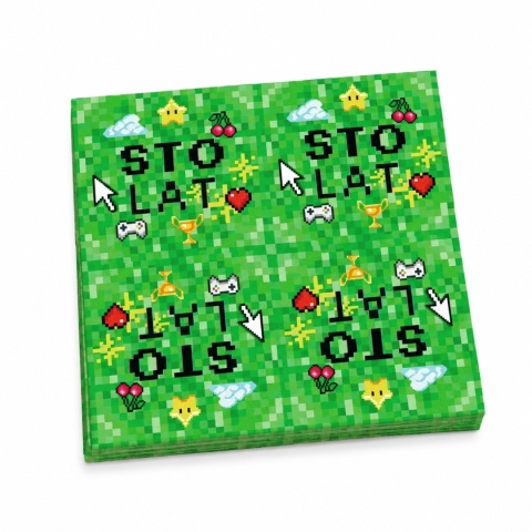 SERWETKI PIKSELE 20szt. 33x33cm GAME PARTY