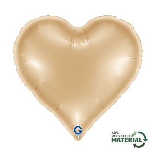 BALON FOLIOWY SERCE BIAŁE ZŁOTO 46cm BALON WHITE GOLD HEART