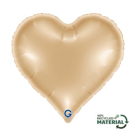 BALON FOLIOWY SERCE BIAŁE ZŁOTO 46cm BALON WHITE GOLD HEART