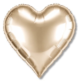 BALON FOLIOWY SERCE BIAŁE ZŁOTO 46cm BALON WHITE GOLD HEART