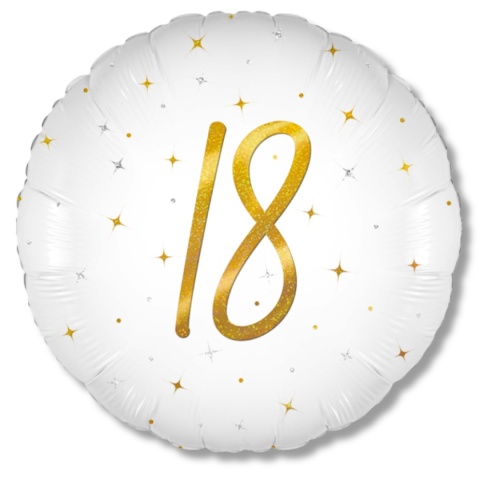 BALON FOLIOWY Z LICZBĄ 18 SPARKLE 45cm BALON NA 18 URODZINY