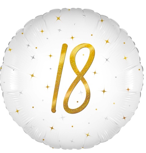 BALON FOLIOWY Z LICZBĄ 18 SPARKLE 45cm BALON NA 18 URODZINY
